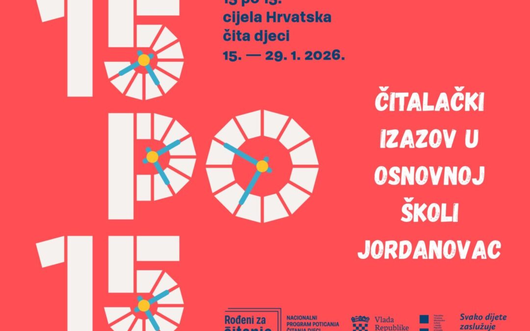 Nacionalni  čitalački izazov “15 po 15: cijela Hrvatska čita djeci” u OŠ Jordanovac