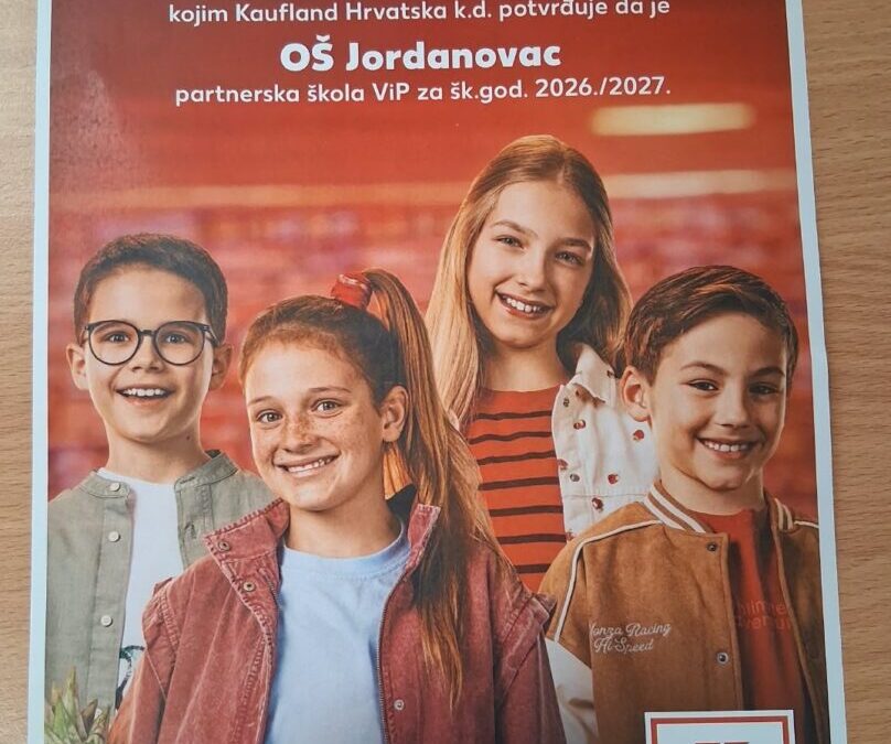 Naša je škola službeno postala partnerska „Kaufland škola ViP“ za školsku godinu 2026./2027.!