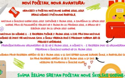 Obavijest o početku nastavne godine 2026./2027.